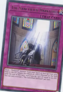 Yugioh The Sanctified Darklord FLOD-EN075 Rare LP - Image 1