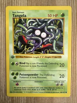 TANGELA Pokemon Card - WOTC - 1st Edition - Base Set - Shadowless - 66/102 - MP - Image 1