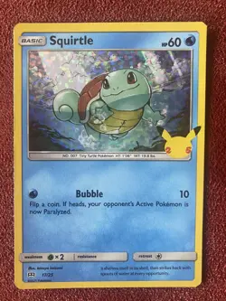 Pokemon ERRORTEAL SHINY SQUIRTLE 25th Anniverasry McDonalds 17/25 HOLO Card 2021 - Image 1