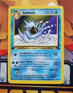 Pokemon Card Golduck 1st Edition Fossil Set Uncommon LP-NM - Image 1