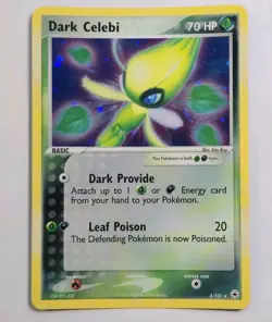 Dark Celebi 4/101 EX Hidden Legends 2004 Holo Rare Pokemon Card TCG (LP+) - Image 1