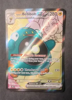 Pokemon TCG Iono's Bellibolt EX Full Art Ultra Rare Holo Card 172/159 - Image 1