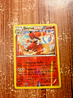 Delphox Pokemon Trading Card 13/124 Reverse Holo Rare Fates Collide 2016 TCG - Image 1