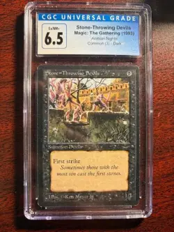 MTG Stone-Throwing * Devils (Dark) Arabian Nights LP CGC 6.5 NM - Image 1