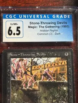 MTG Stone-Throwing * Devils (Dark) Arabian Nights LP CGC 6.5 NM - Image 2