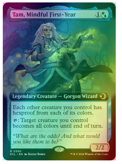 Tam, Mindful First-Year - Foil - Extended Art Lorwyn Eclipsed MTG - Image 1