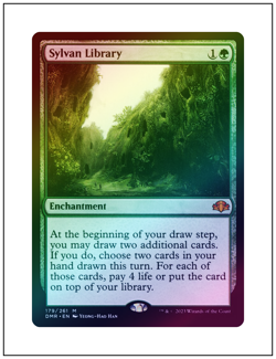 1x Sylvan Library, Foil, Dominaria Remastered, Magic the Gathering MTG NM - Image 1