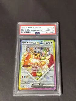 Pokemon Eevee EX Black Star Promo 174 Prismatic Evolutions PSA 8 - Image 1