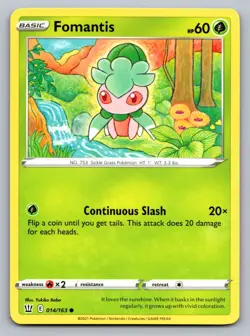Pokemon TCG SWSH05: Battle Styles Fomantis 014/163 - Image 1