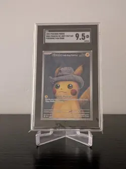 2023 Pokemon Pikachu x Van Gogh Promo Grey Felt Hat SGC 9.5 Mint - Image 1