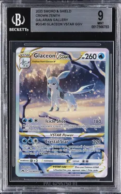 2023 POKEMON SWSH CROWN ZENITH GALARIAN GALLERY #GG40 GLACEON VSTAR GGV BGS 9 - Image 1
