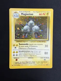 Pokemon Magneton 9/102 Set Base Rara Holo Unlimited Wizards ITA Carte Vintage - Image 1