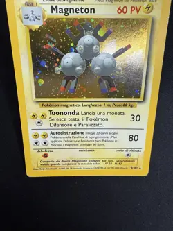 Pokemon Magneton 9/102 Set Base Rara Holo Unlimited Wizards ITA Carte Vintage - Image 3
