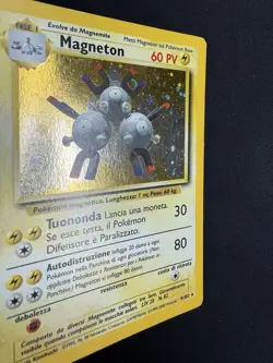 Pokemon Magneton 9/102 Set Base Rara Holo Unlimited Wizards ITA Carte Vintage - Image 5