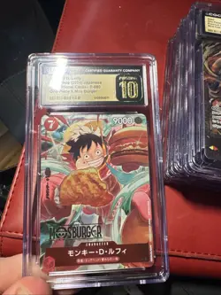 2024 One Piece Japanese MonkeyD. Luffy P-080 Mos Burger Promo CGC Pristine 10 - Image 1