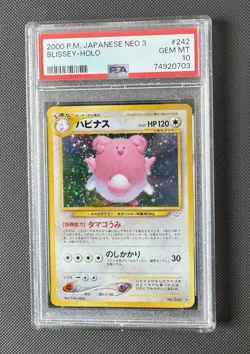 2000 Japanese Neo 3 Blissey PSA 10 Holo Pokemon Card - Image 1