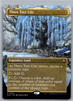 Bloomburrow #340 Three Tree City (Borderless) (0340) - Image 1