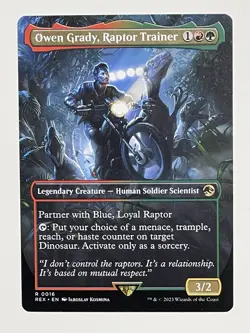 Owen Grady, Raptor Trainer (Borderless) #16 (NM) Jurassic World REX Magic MTG - Image 1