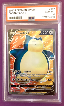 Pokemon Snorlax V (FA) 197/202 Swsh01: Sword & Shield Holo PSA 10 - Image 1