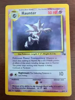 Haunter 6/62 Holo Rare Pokemon TCG - Vintage Fossil Set - MP Condition - Image 1