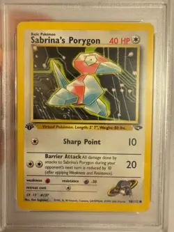 2000 Pokemon - 1st Edition Sabrina’s Porygon Gym Challenge 98/132 - PSA 9 Mint! - Image 3