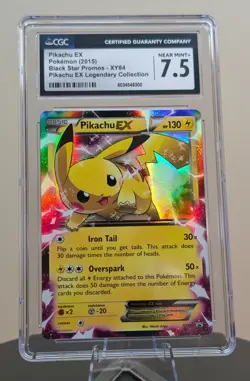 Pokemon Graded Pikachu EX #XY84 English Black Star Promo CGC 7.5 - Image 1