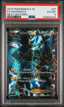 2012 POKEMON B&W NEXT DESTINIES #97 FULL ART/ZEKROM EX PSA 6 - Image 1