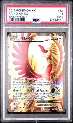2016 POKEMON XY BREAKPOINT #121 FULL ART/HO-OH EX PSA 1 MK - Image 1