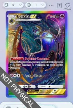 Pokemon TCG POCKET - Lunala Rainbow Rare 2⭐, Celestial Guardians, English - Image 1