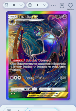 Pokemon TCG POCKET - Lunala Rainbow Rare 2⭐, Celestial Guardians, English - Image 3
