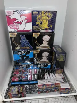 Pokemon TCG sealed Collection: 16 ETBS 24 booster Bundle 7 Booster Box 43 Single - Image 1