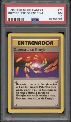 1999 Pokemon SPANISH Unlimited Base Set Superquite de Energia 79/102 PSA 7 NM - Image 1
