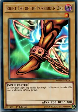 Yugioh Right Leg of the Forbidden One YGLD-ENA18 1st Edition Ultra Rare NM - Image 1