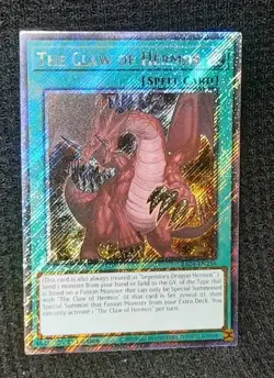 Yu-Gi-Oh! The Claw Of Hermos *PLATINUM SECRET RARE* RA04-EN256 1st Edition NM - Image 1