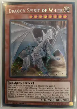 YuGiOh Dragon Spirit of White Secret Rare 1st Edition LCKC-EN018 - Image 1