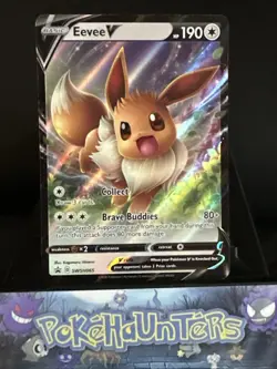 Pokemon Card Eevee V SWSH065 Black Star Promo Half Art NM - Image 1