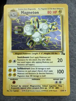 Pokemon TCG Magneton Fossil Holo Rare Card 11/62 - Image 1