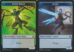 MTG Wilds of Eldraine Commander - Faerie Rogue 1/1 & Faerie 1/1 [Token] - Image 1
