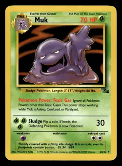 Muk 28/62 Rare Fossil Set Pokemon Card - 1 - Image 1