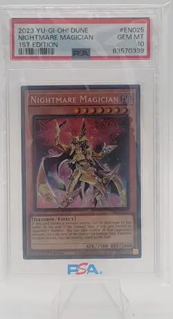 Yu-Gi-Oh DUNE: Nightmare Magician 1st Ed. Secret Rare PSA 10 GEM MT - Image 1