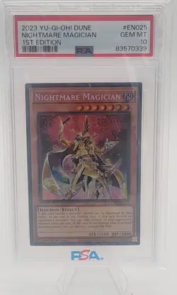 Yu-Gi-Oh DUNE: Nightmare Magician 1st Ed. Secret Rare PSA 10 GEM MT - Image 2