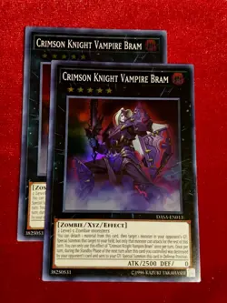Yu-Gi-Oh! (x2) Crimson Knight Vampire Bram DASA-EN013 Super Rare Unlimited Mint+ - Image 1