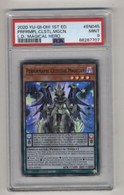 Yu-Gi-Oh Performapal Celestial Magician PSA 9 LED6-EN045 Unlimited Magical Hero - Image 1