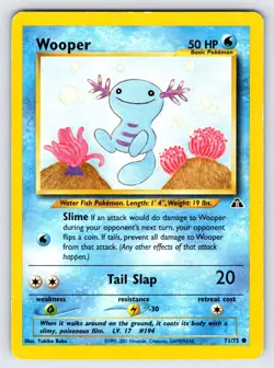 Wooper 71/75 Neo Revelation Pokemon Card Yuka Morii Vintage WOTC Common - Mp - Image 1