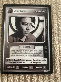 Star Trek CCG 1E HA BUSTER KINCAID RARE Card NEVER PLAYED - Image 1