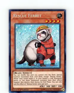 Yu-Gi-Oh TCG Rescue Ferret COTD-EN029 1st Edition Secret Rare Card NM - Image 1