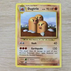 SQUARE CUT ERROR LP Dugtrio 56/108 Evolutions Rare Nintendo Pokemon Card - Image 1