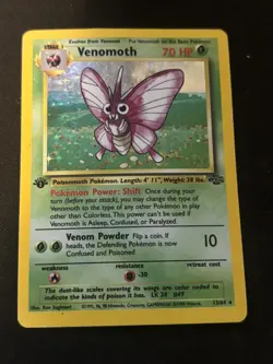 Pokemon TCG Venomoth 13/64 Jungle Holo Unlimited LP Card Vintage 1999 - Image 1