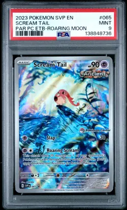 PSA 9 Scream Tail 065 Pokemon Center Stamped ETB Promo Paradox Rift 2023 MINT - Image 1