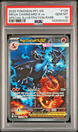 PSA 10 Mega Charizard X ex 125/094 - Phantasmal Flames SIR - Gem MT Pokemon 2025 - Image 3